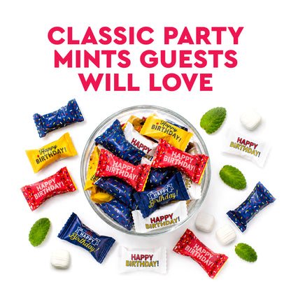 Happy Birthday Candy Buttermints 100 Pieces, Individually Wrapped – Birthday Party Favors, After Dinner Mints, Angel Mints, Quinceanera Party Favors, Buttermints | Kosher Certified Sweet Treats