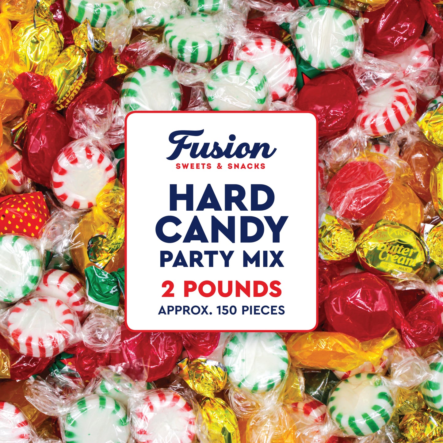 Hard Candy Assortment Party Mix - 2 Pounds (Approx. 150 Pieces), Hard Candy Individually Wrapped, Starlight Mints, Cinnamon, Butterscotch, Fruit Flavors, Old Fashioned Classic Bulk Treat, Gift Bag Filler