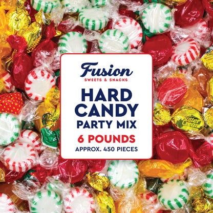 Hard Candy Assortment Party Mix - 6 Pounds, Hard Candy Individually Wrapped, Starlight Mints, Cinnamon, Butterscotch, Fruit Flavors, Old Fashioned Classic Bulk Treat, Gift Bag Filler