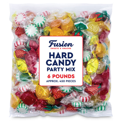 Hard Candy Assortment Party Mix - 6 Pounds, Hard Candy Individually Wrapped, Starlight Mints, Cinnamon, Butterscotch, Fruit Flavors, Old Fashioned Classic Bulk Treat, Gift Bag Filler