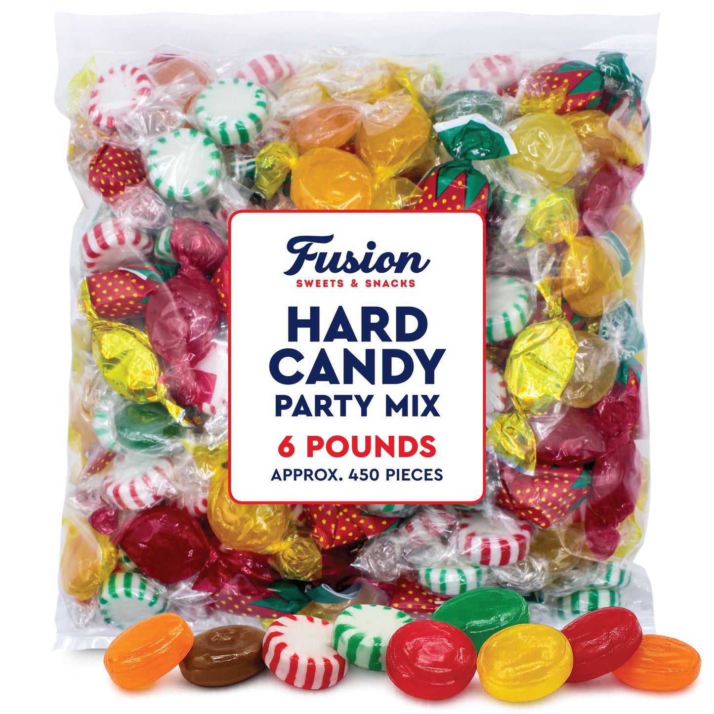 Hard Candy Assortment Party Mix - 6 Pounds, Hard Candy Individually Wrapped, Starlight Mints, Cinnamon, Butterscotch, Fruit Flavors, Old Fashioned Classic Bulk Treat, Gift Bag Filler