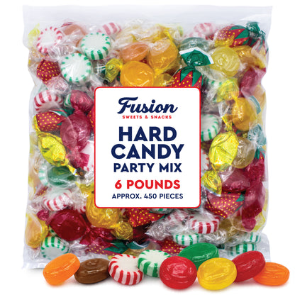 Hard Candy Assortment Party Mix - 6 Pounds, Hard Candy Individually Wrapped, Starlight Mints, Cinnamon, Butterscotch, Fruit Flavors, Old Fashioned Classic Bulk Treat, Gift Bag Filler