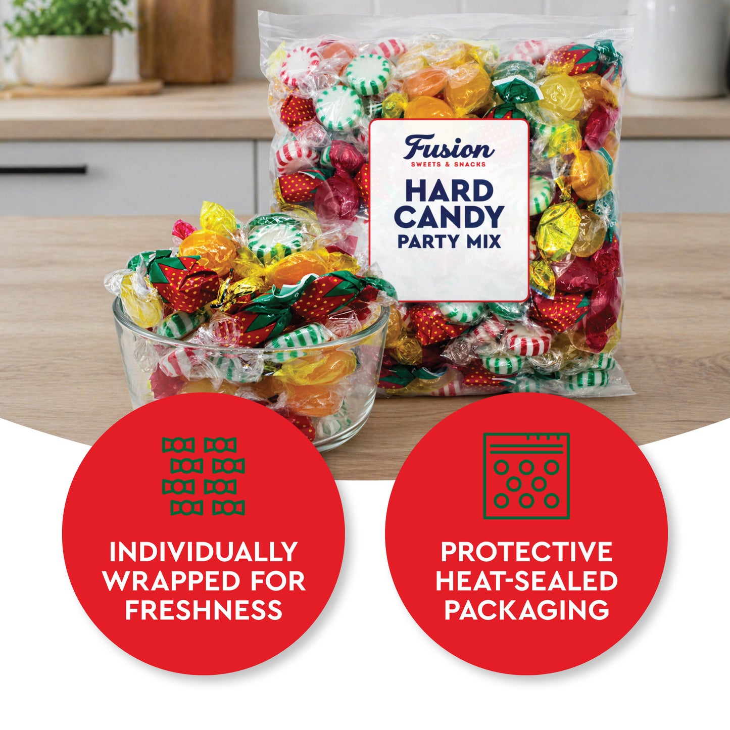 Hard Candy Assortment Party Mix - 2 Pounds (Approx. 150 Pieces), Hard Candy Individually Wrapped, Starlight Mints, Cinnamon, Butterscotch, Fruit Flavors, Old Fashioned Classic Bulk Treat, Gift Bag Filler