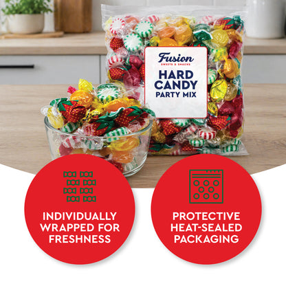 Hard Candy Assortment Party Mix - 6 Pounds, Hard Candy Individually Wrapped, Starlight Mints, Cinnamon, Butterscotch, Fruit Flavors, Old Fashioned Classic Bulk Treat, Gift Bag Filler
