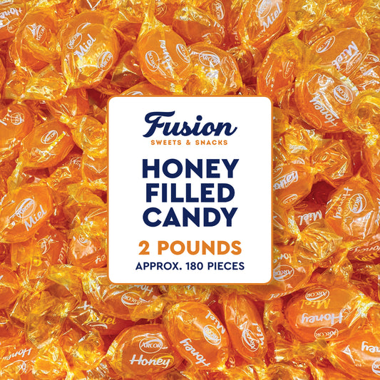 Honey Filled Hard Candy - Individually Wrapped Honey Hard Candy - 2 Pound Bulk Bag - Soft Honey Center Honey Candy
