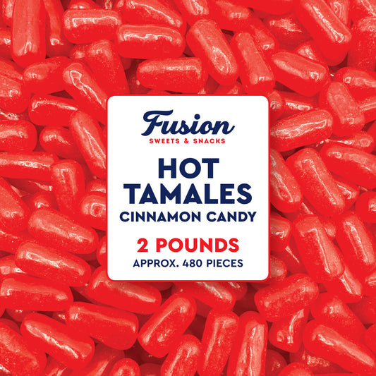 Hot Tamales Fierce Cinnamon Candy - 2 Pound Bulk Bag Spicy Hot Tamales, Chewy Cinnamon Candy, Gluten and Fat Free Red Candies