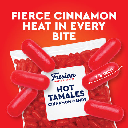 Hot Tamales Fierce Cinnamon Candy - 2 Pound Bulk Bag Spicy Hot Tamales, Chewy Cinnamon Candy, Gluten and Fat Free Red Candies