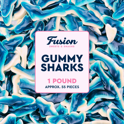 Blue Raspberry Gummy Sharks – 1 Pound Bag Soft Chewy Shark Gummy Candy, Blue Candy Sharks For Parties, Ocean-Theme Snacks, Sour Gummies Lovers, And More