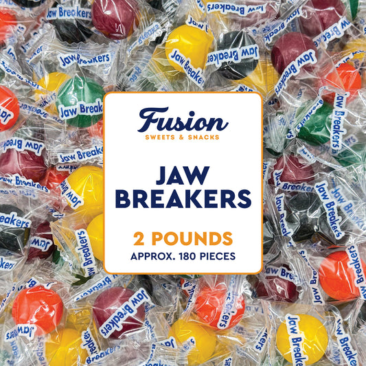 Jawbreakers 2 Pound Bag – Individually Wrapped Large Hard Candy Balls – Assorted Colors, Long-Lasting Jaw Breakers Candy – Bulk Jawbreaker Treats for Parties, Snacking, & More. Orange, Lime, Grape, Cherry and Lemon Flavor Hard Candy