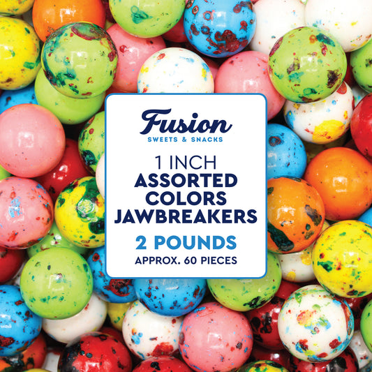 Jawbreakers Candy Colorful Assorted 1 Inch, 2 Pounds Splat Jaw Breakers | Hard As A Rock Rainbow Candy With Colorful Layers, Long Lasting Flavor, Classic Nostalgic Treat For Parties & Candy Bowls