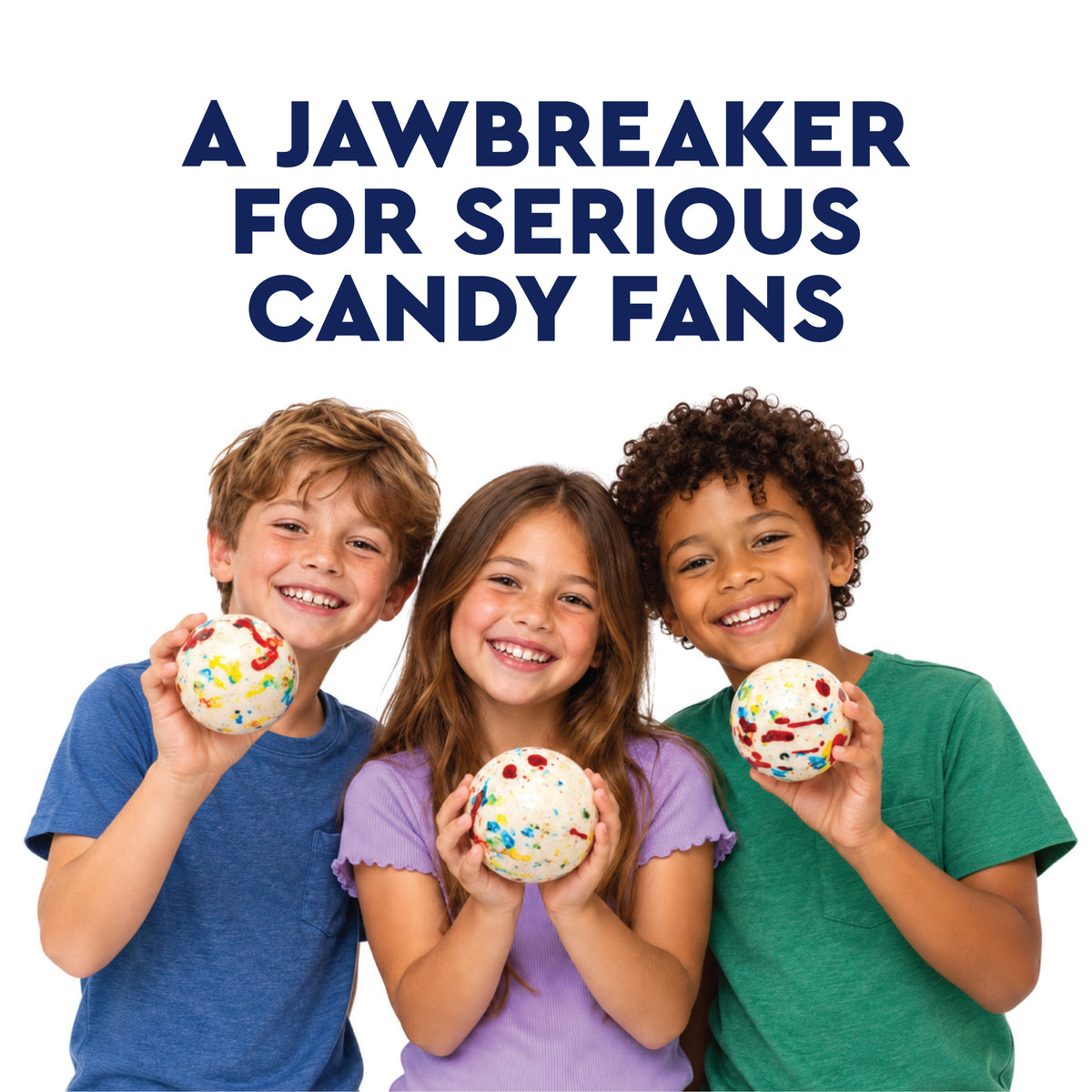 Giant Jawbreaker Candy 3.5 Inch, Psychedelic Speckled Jaw Breaker | World Famous Classic Giant Jawbreaker, Mega Bruiser Jumbo Jaw Breaker, Hard As A Rock, Long Lasting Sucking Candy