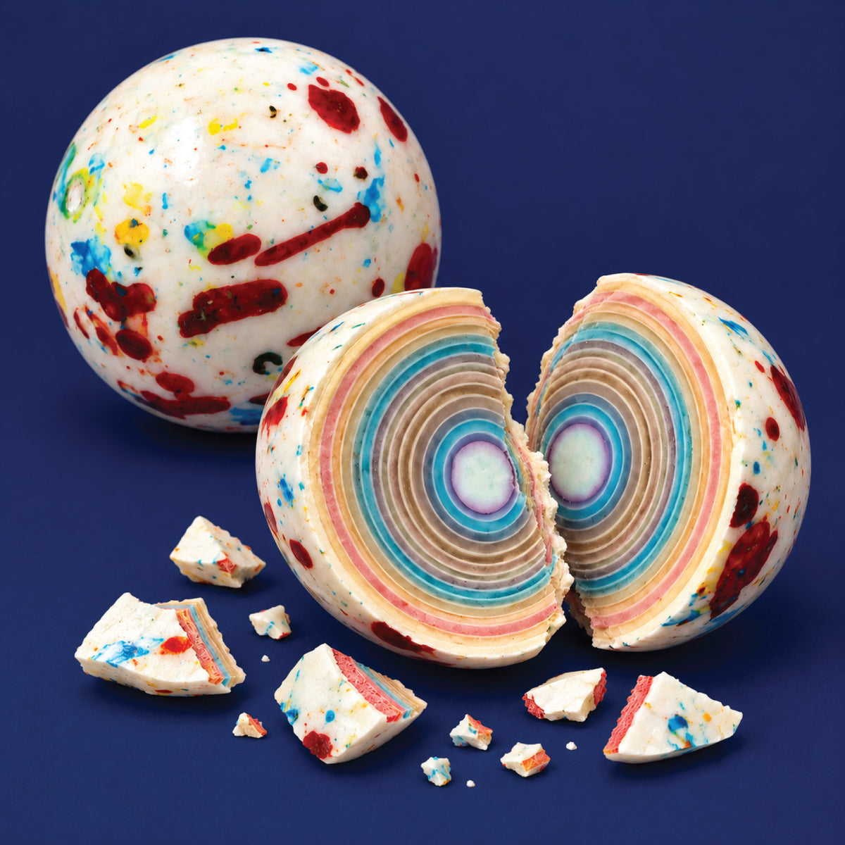 Giant Jawbreaker Candy 3.5 Inch, Psychedelic Speckled Jaw Breaker | World Famous Classic Giant Jawbreaker, Mega Bruiser Jumbo Jaw Breaker, Hard As A Rock, Long Lasting Sucking Candy