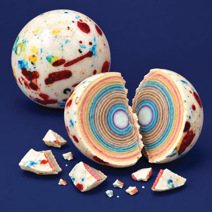 Giant Jawbreaker Candy 3.5 Inch, Psychedelic Speckled Jaw Breaker | World Famous Classic Giant Jawbreaker, Mega Bruiser Jumbo Jaw Breaker, Hard As A Rock, Long Lasting Sucking Candy
