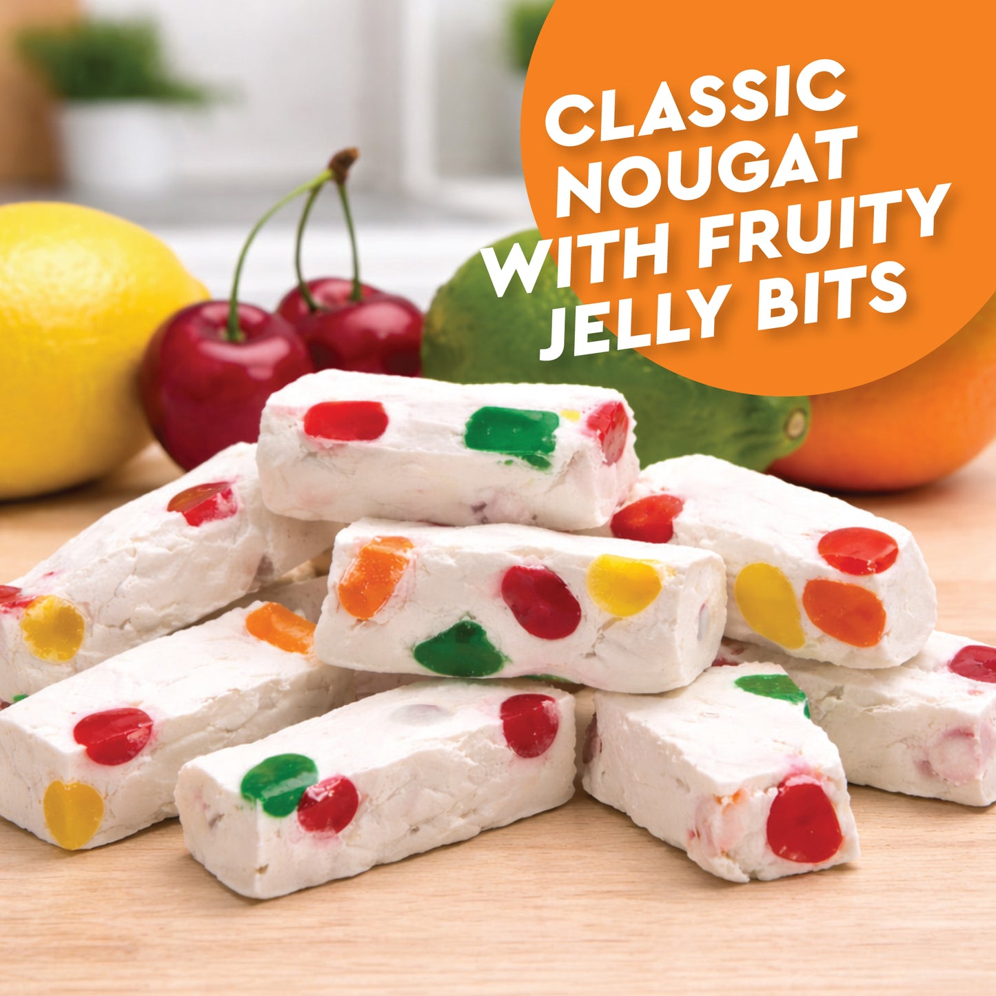 Jujube Nougat Candy - 12 Ounces (Approx. 35 Pieces) - Soft Chewy Fruit Jelly Pieces, Individually Wrapped, Classic Old Fashioned Treat, Easter Egg Fillers, Christmas Stocking Stuffers, Nostalgic Bulk Mix