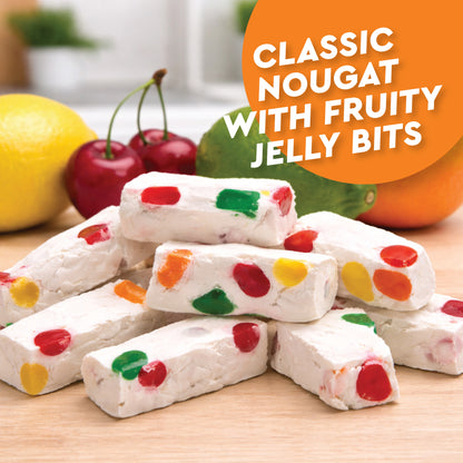 Jujube Nougat Candy - 12 Ounces (Approx. 35 Pieces) - Soft Chewy Fruit Jelly Pieces, Individually Wrapped, Classic Old Fashioned Treat, Easter Egg Fillers, Christmas Stocking Stuffers, Nostalgic Bulk Mix