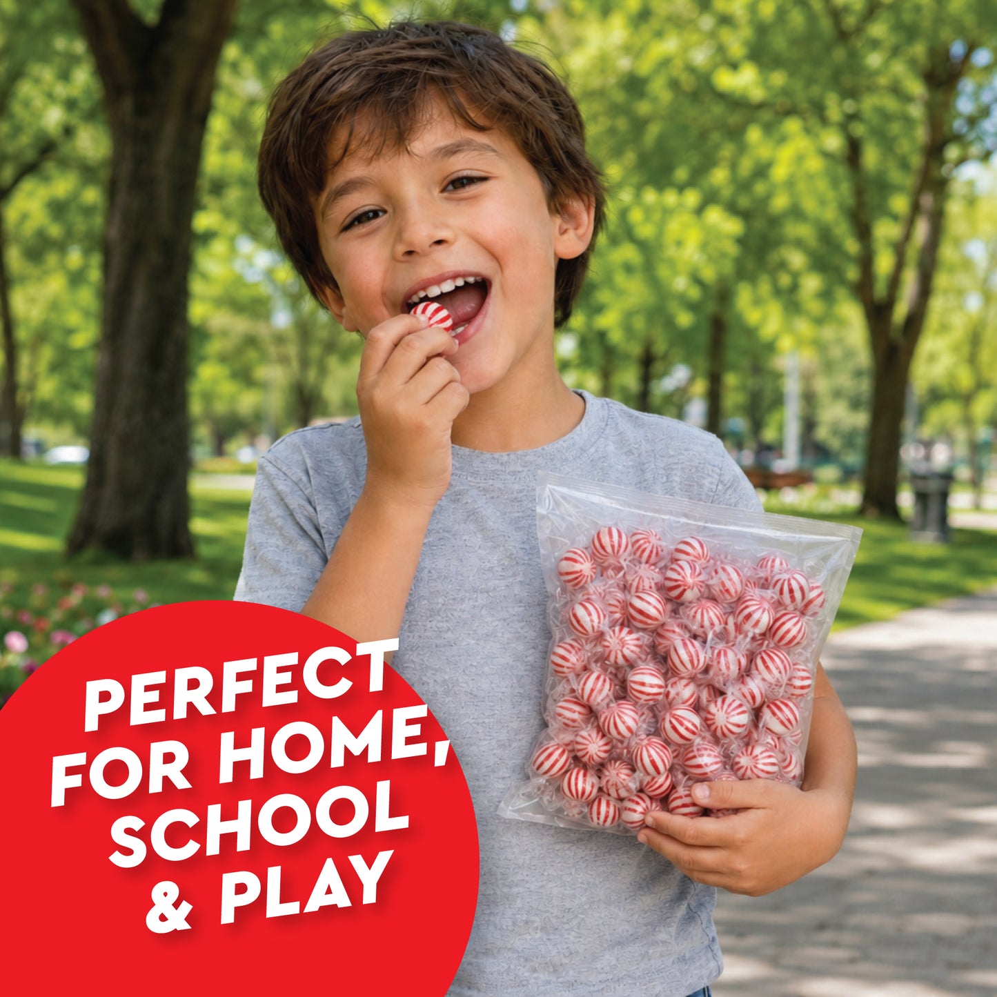 Jumbo Peppermint Balls Hard Candy - Individually Wrapped - 2 Pounds - Peppermints Bulk - Old Fashioned Hard Peppermint Candy Individually Wrapped For Holidays & More