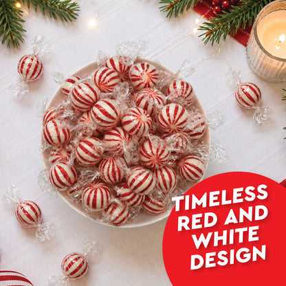 Jumbo Peppermint Balls Hard Candy - Individually Wrapped - 2 Pounds - Peppermints Bulk - Old Fashioned Hard Peppermint Candy Individually Wrapped For Holidays & More