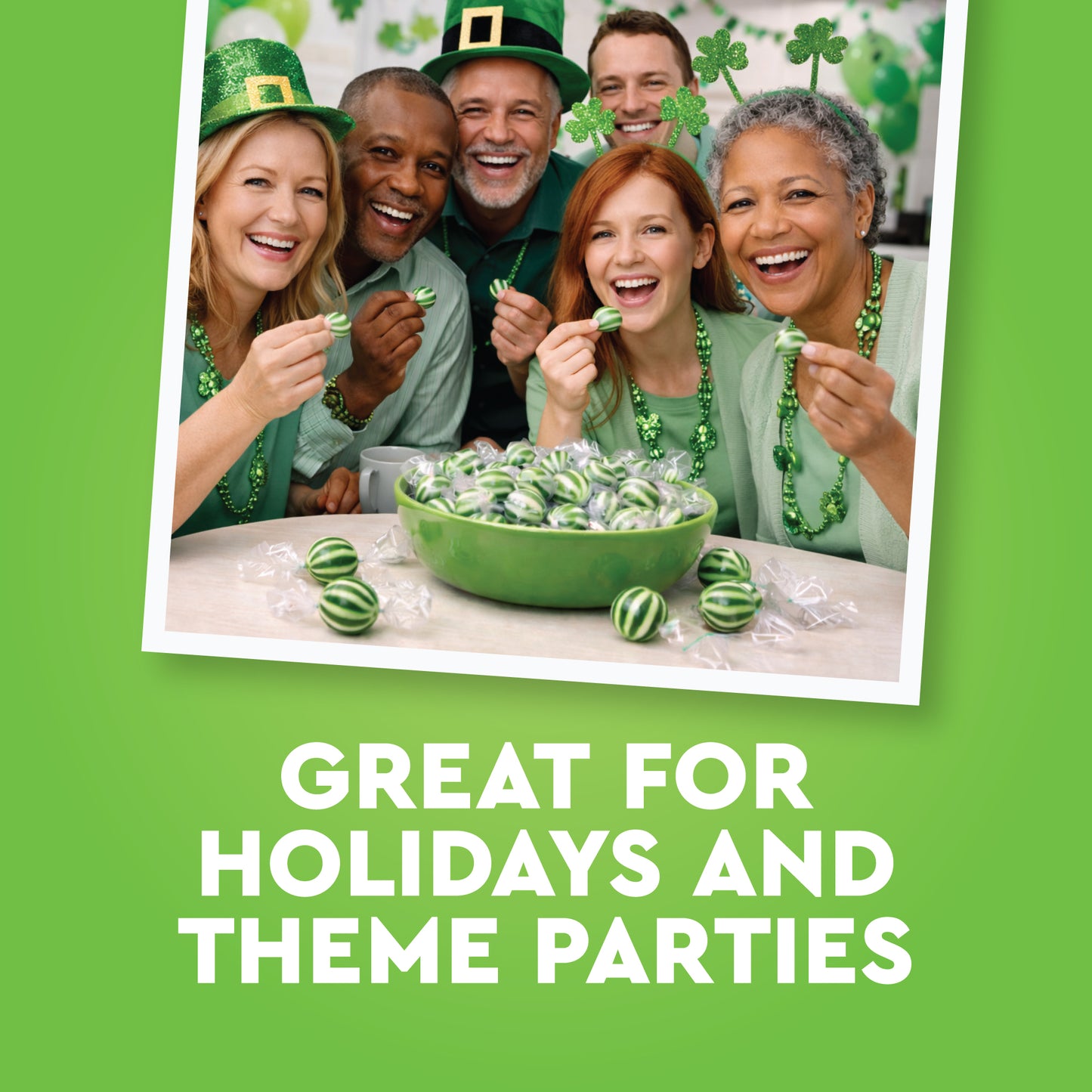 Jumbo Spearmint Mint Balls – 2 Pound Bulk Bag, Spearmint Candy Individually Wrapped, Green And White Candy Jumbo Pieces, Hard Mint Spheres with Refreshing Flavor, Ideal For Holidays, Weddings, Valentine’s Day, Party Favors, Spearmints