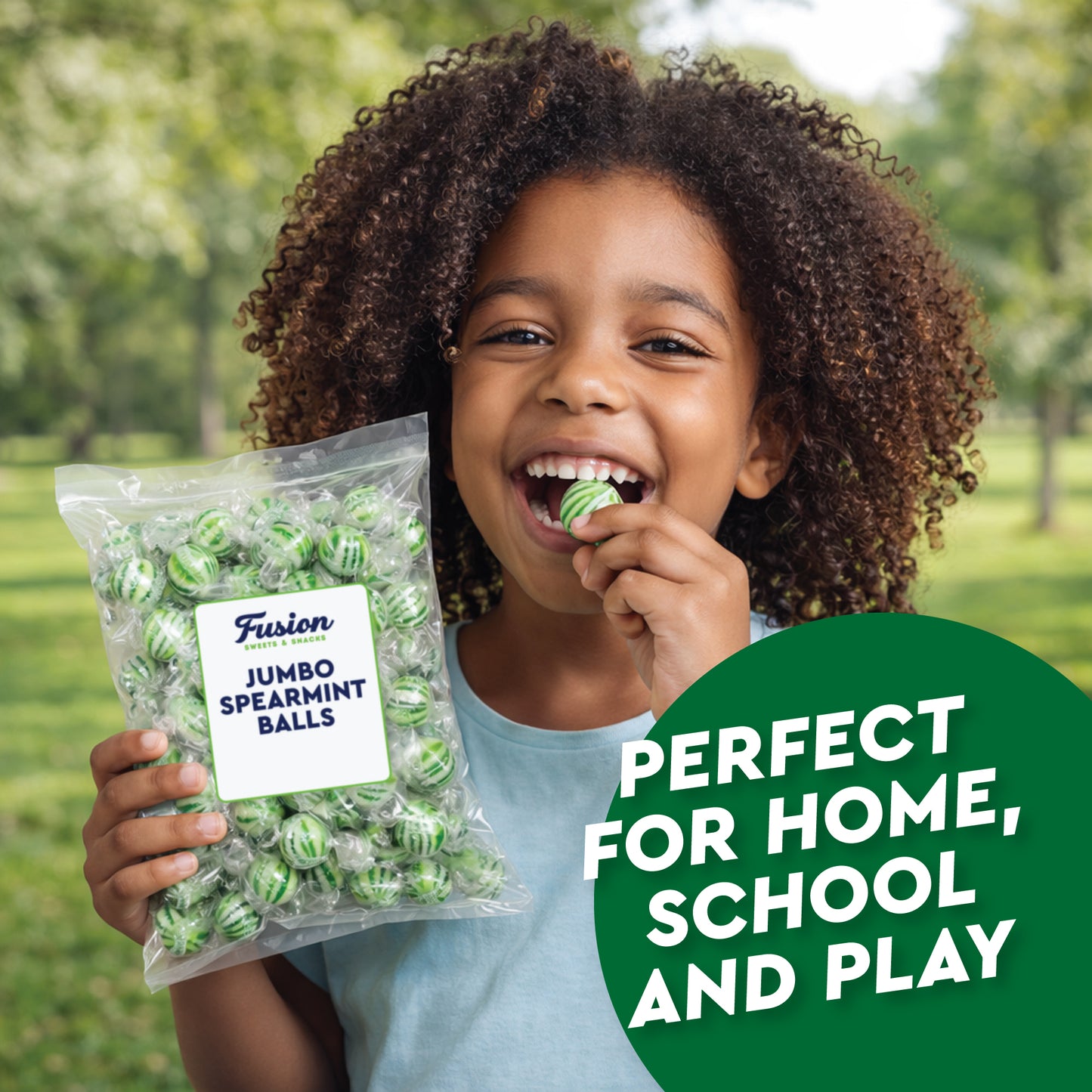 Jumbo Spearmint Mint Balls – 1 Pound Bulk Bag, Spearmint Candy Individually Wrapped, Green And White Candy Jumbo Pieces, Hard Mint Spheres with Refreshing Flavor, Ideal For Holidays, Weddings, Valentine’s Day, Party Favors