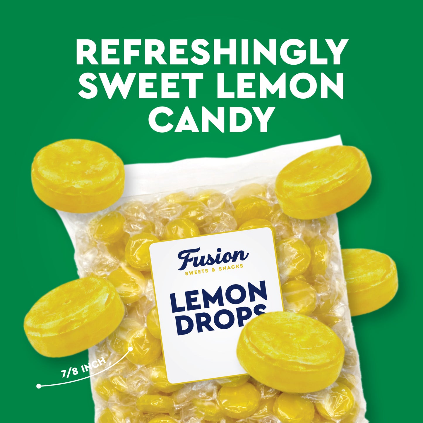 Lemon Drops Hard Candy Old Fashioned, 2 Pound Bulk Bag Individually Wrapped | Classic Lemon Candy, Tart Citrus Flavor, Traditional Yellow Hard Sweets, Gluten Free