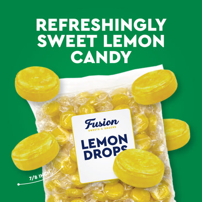 Lemon Drops Hard Candy Old Fashioned, 2 Pound Bulk Bag Individually Wrapped | Classic Lemon Candy, Tart Citrus Flavor, Traditional Yellow Hard Sweets, Gluten Free