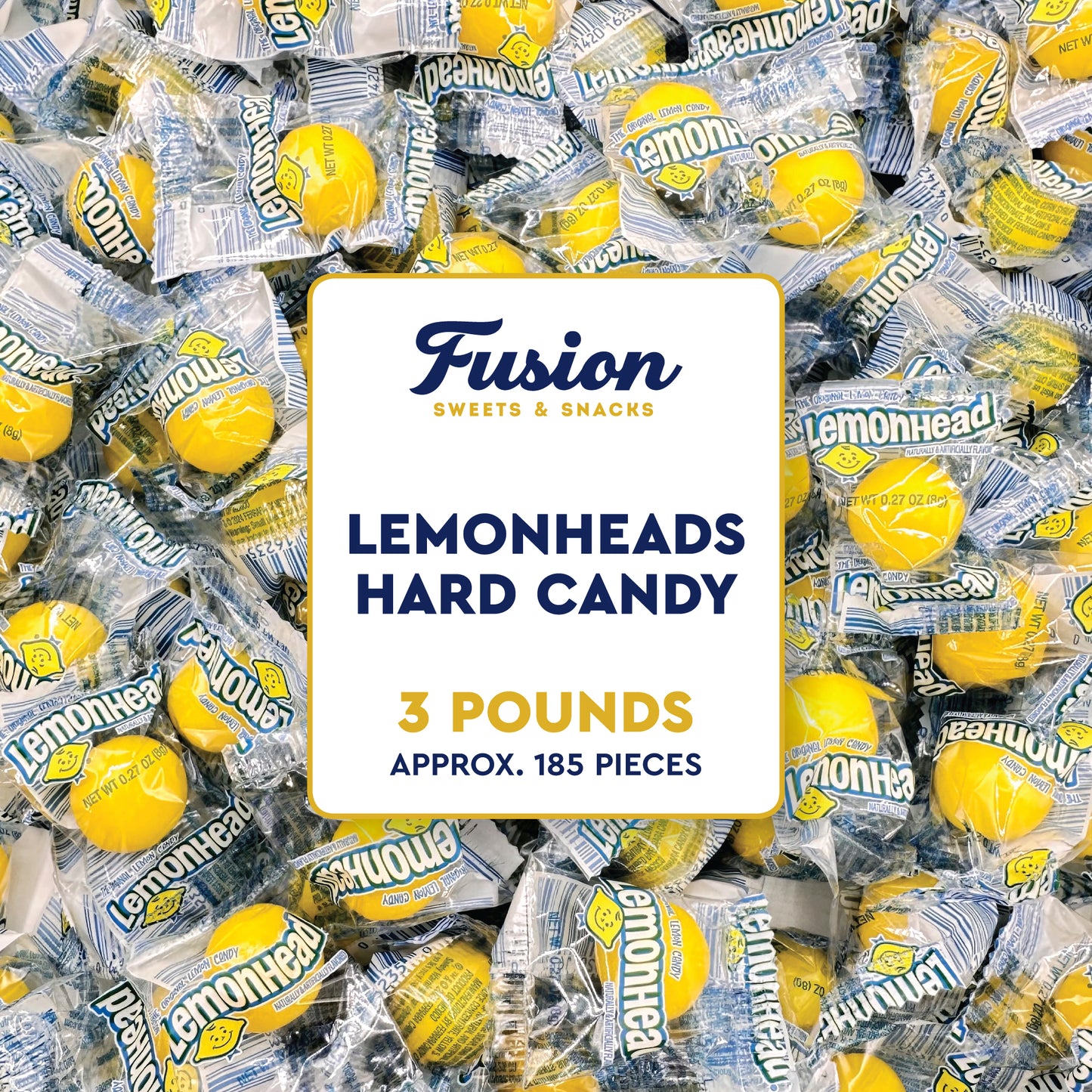 Lemonhead Candy - 3lb Bulk Bag, Individually Wrapped Original Lemon Head Hard Yellow Candies - The Perfect Candy For Parties, Movie Nights And Snacking