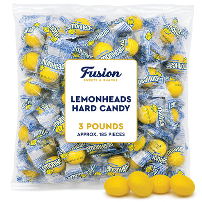 Lemonhead Candy - 3lb Bulk Bag, Individually Wrapped Original Lemon Head Hard Yellow Candies - The Perfect Candy For Parties, Movie Nights And Snacking