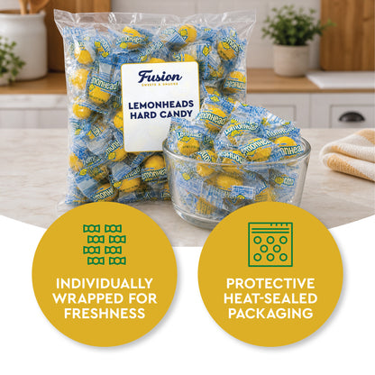 Lemonhead Candy - 1.5lb Bulk Bag, Individually Wrapped Original Lemon Head Hard Yellow Candies - The Perfect Candy For Parties, Movie Nights And Snacking