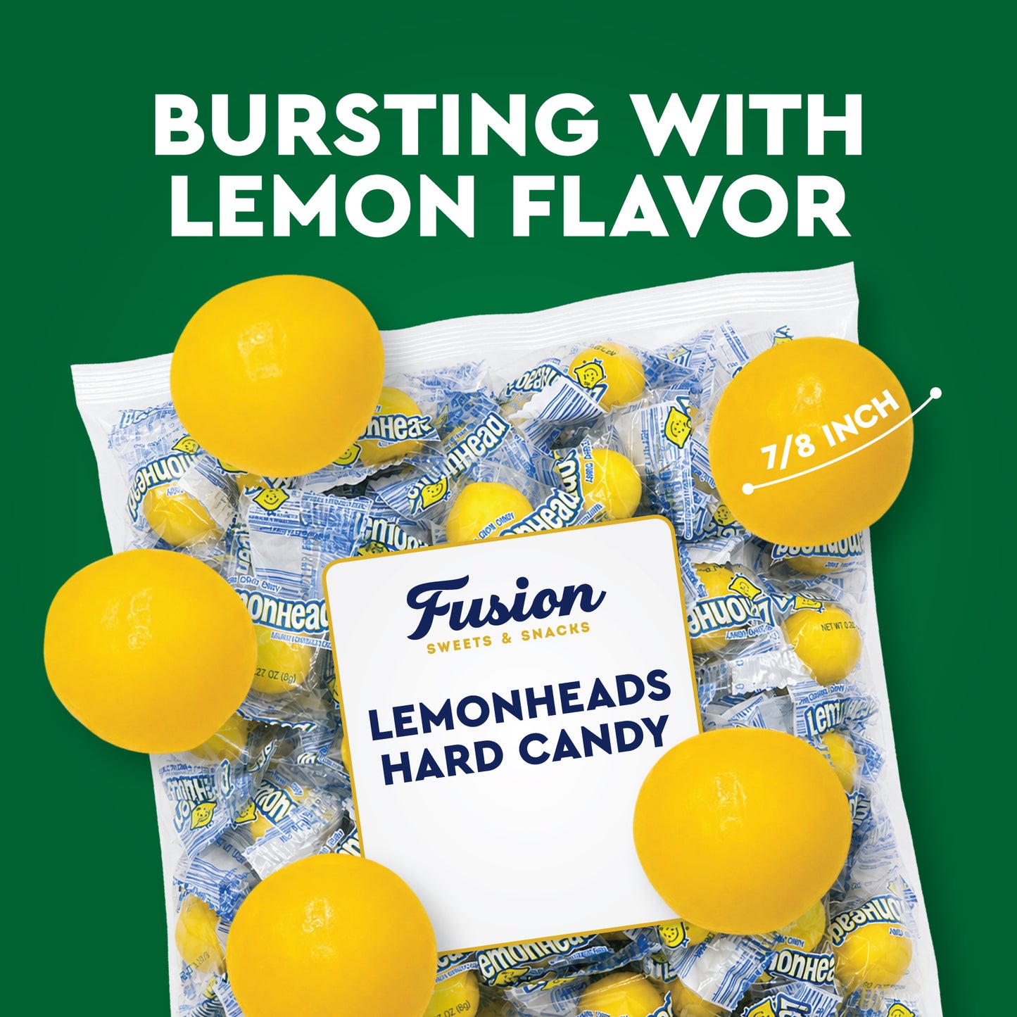 Lemonhead Candy - 1.5lb Bulk Bag, Individually Wrapped Original Lemon Head Hard Yellow Candies - The Perfect Candy For Parties, Movie Nights And Snacking
