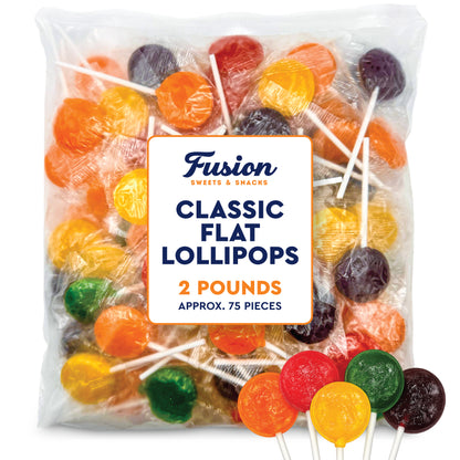 Bulk Lollipops – 2 lb, 75 Individually Wrapped Gluten-Free Suckers for Kids