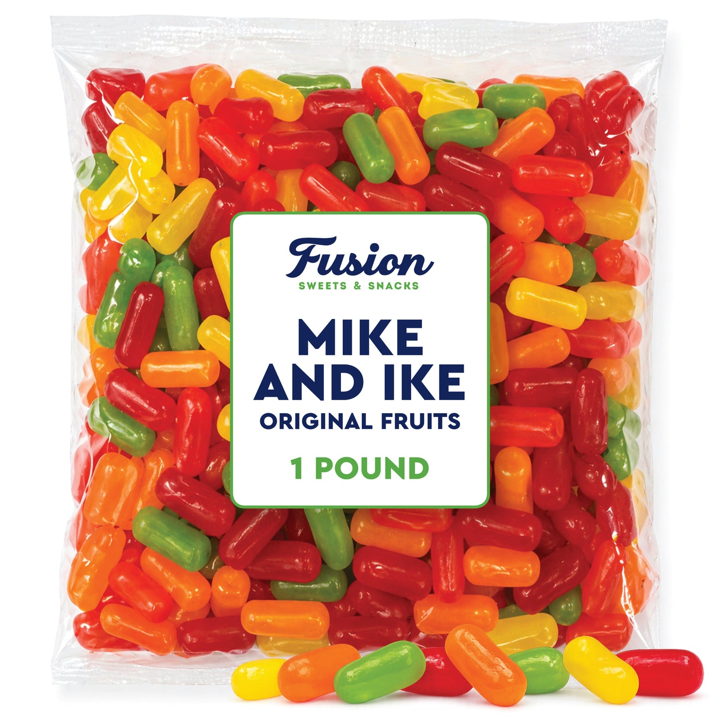 Mike and Ike Candy Bulk - 1 Pound Bag (16 Ounces) - Original Fruit Flavored Variety, Vending Machine Candy - Chewy Mike and Ikes Candies - Fat Free Movie Theater Candy