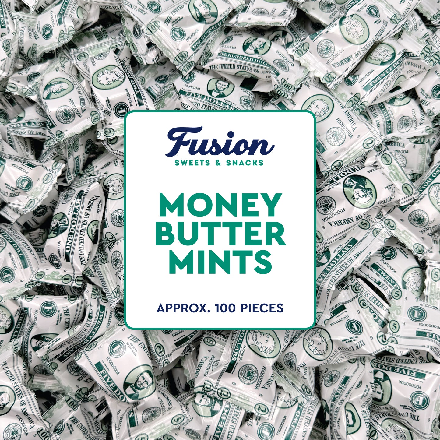 Money Buttermints Individually Wrapped, 100 Pieces | Creamy Mint Candy for Casino Party Favors, Trade Show Giveaways & Money Candy Gifts | Fun Dollar Treats For Events
