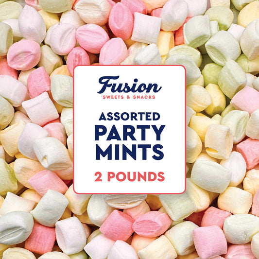 Party Mints Assorted - 2 Pound Bulk Bag Baby Shower Mint - After Dinner Mints- Colorful Delicious Pastel Colored Cube Candy Smooth And Melty Breath Savers - Perfect for Weddings