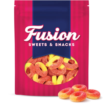 Peach Rings Gummy Candy 1 lb – Soft Chewy Sweet & Sour Gummies Bulk Bag, Juicy Peach Rings Bulk For Snacking, Party Treats & Candy Bowls