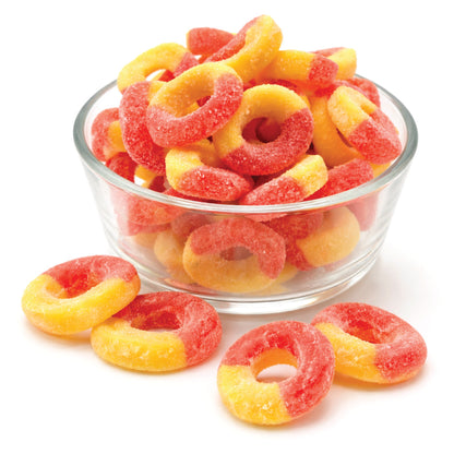 Peach Rings Gummy Candy 1 lb – Soft Chewy Sweet & Sour Gummies Bulk Bag, Juicy Peach Rings Bulk For Snacking, Party Treats & Candy Bowls
