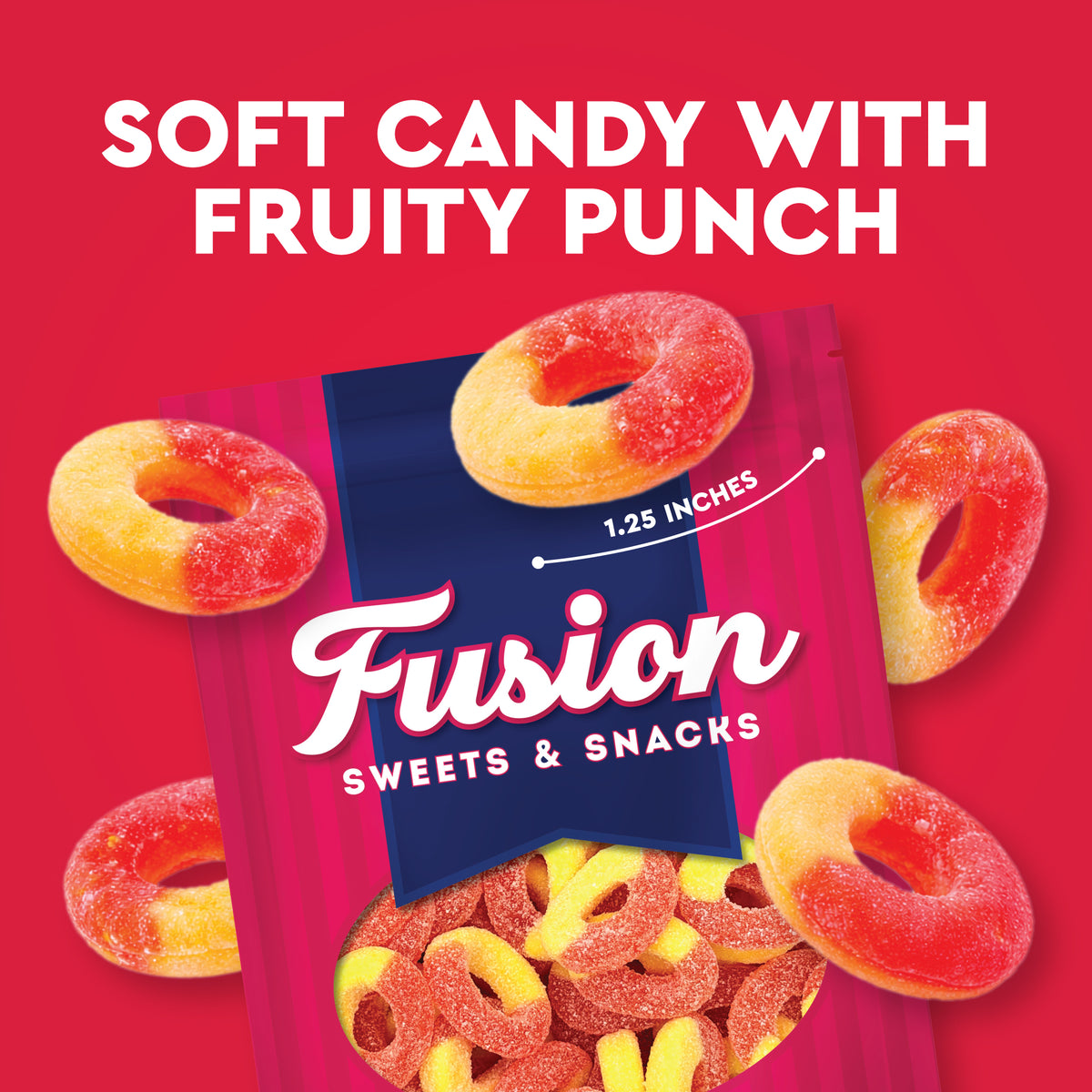 Peach Rings Gummy Candy 1 lb – Soft Chewy Sweet & Sour Gummies Bulk Bag, Juicy Peach Rings Bulk For Snacking, Party Treats & Candy Bowls