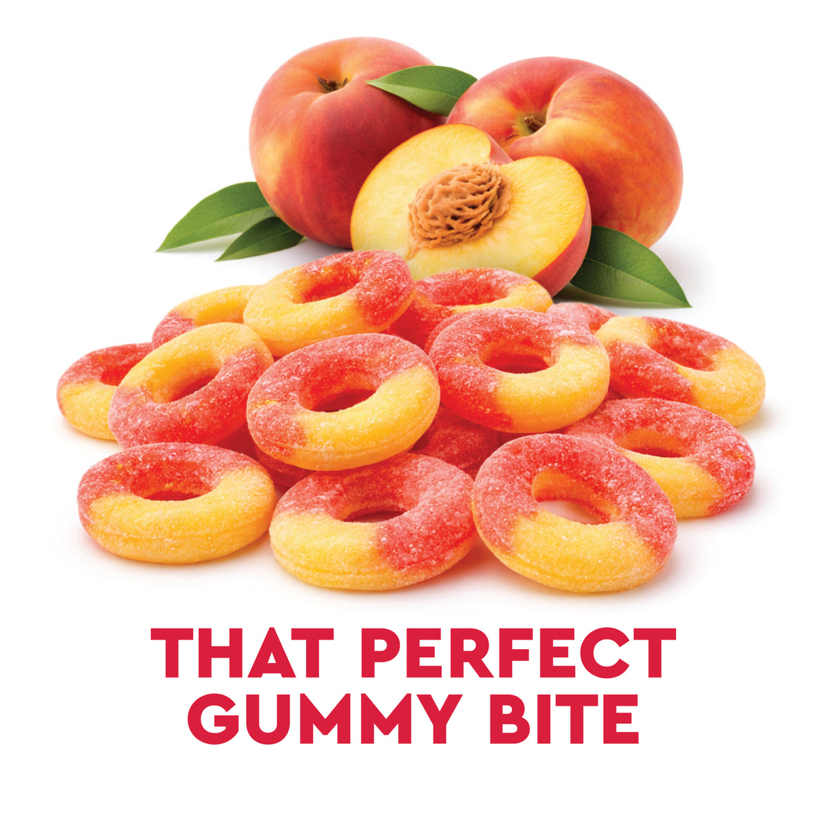 Peach Rings Gummy Candy 1 lb – Soft Chewy Sweet & Sour Gummies Bulk Bag, Juicy Peach Rings Bulk For Snacking, Party Treats & Candy Bowls