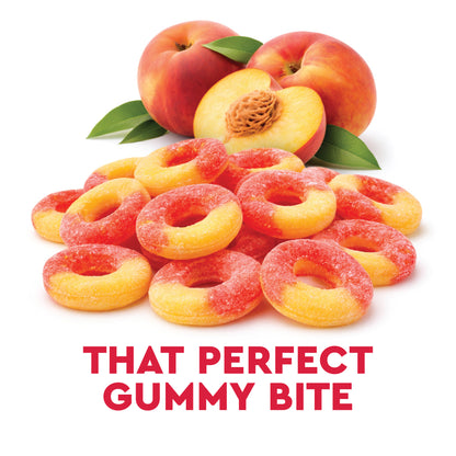Peach Rings Gummy Candy 1 lb – Soft Chewy Sweet & Sour Gummies Bulk Bag, Juicy Peach Rings Bulk For Snacking, Party Treats & Candy Bowls
