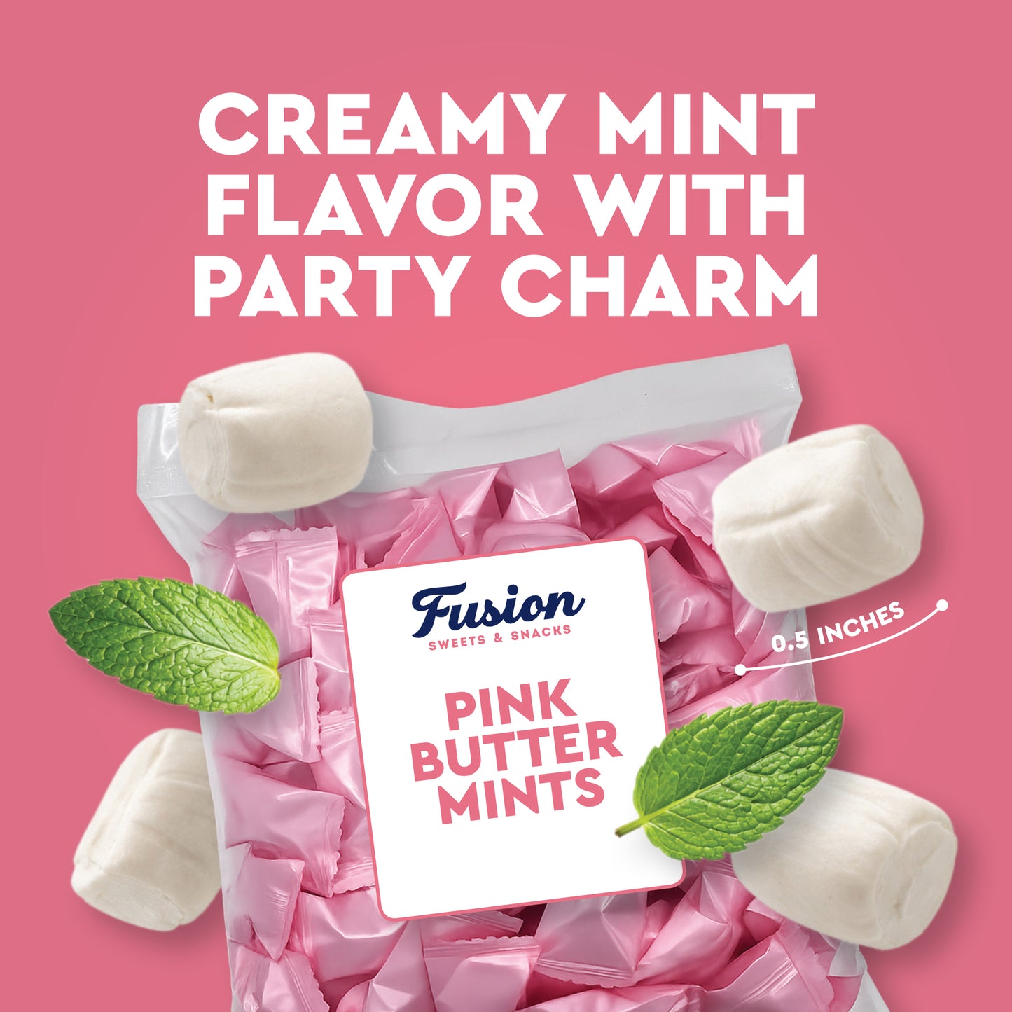 Pink Buttermints - 100 Count - Pink Candy For Baby Shower - Baby Shower Candy - Perfect For Gender Reveal Parties, Hospital Goodie Bags, Welcome Baby Party, And More
