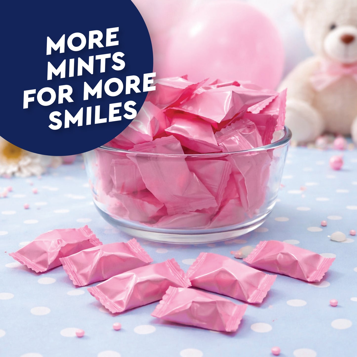 Pink Buttermints - 100 Count - Pink Candy For Baby Shower - Baby Shower Candy - Perfect For Gender Reveal Parties, Hospital Goodie Bags, Welcome Baby Party, And More