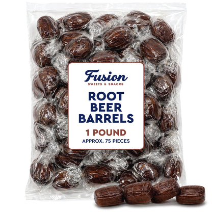 Root Beer Barrels Candy - 1 Pound Bulk Bag - Old Fashioned Individually Wrapped Rootbeer Hard Candies