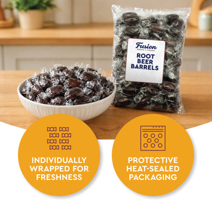 Root Beer Barrels Candy - 1 Pound Bulk Bag - Old Fashioned Individually Wrapped Rootbeer Hard Candies