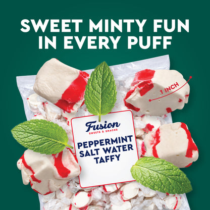 Peppermint Salt Water Taffy Individually Wrapped, 1 Pound | Soft & Chewy Nougat Style Candy Great For Parties, Kosher & Gluten Free