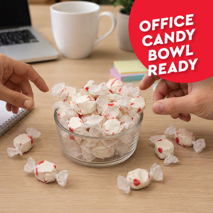 Peppermint Salt Water Taffy Individually Wrapped, 1 Pound | Soft & Chewy Nougat Style Candy Great For Parties, Kosher & Gluten Free