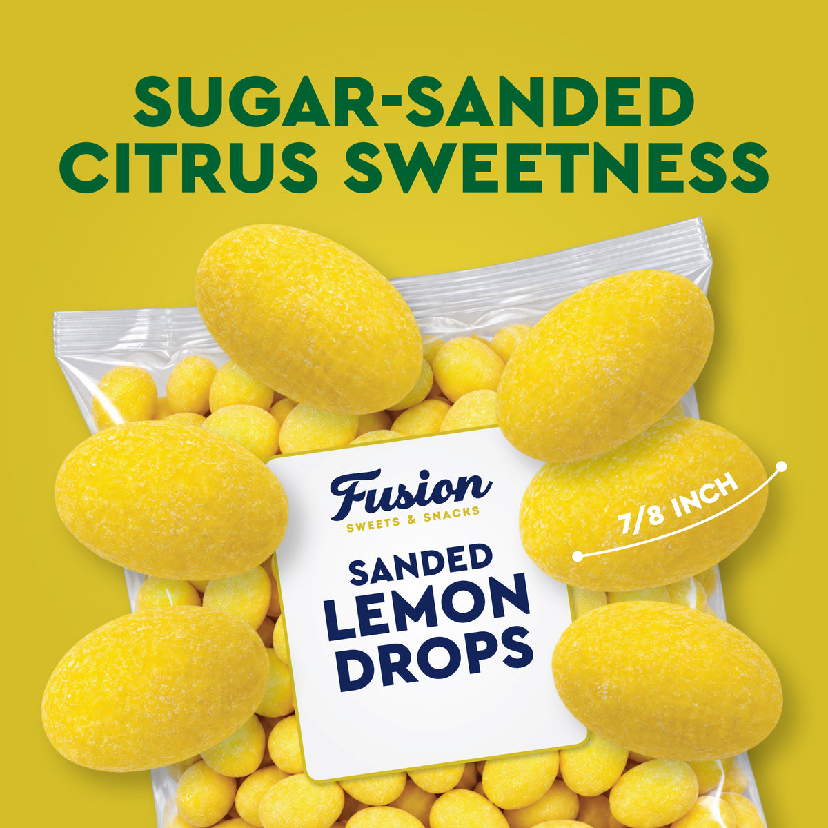 Sanded Lemon Drops Old Fashioned Hard Candy, 2 Pound Bag, Lemon Candy | With A Bright Sweet & Tart Lemon Citrus Flavor And Classic Sugar-Sanded Finish