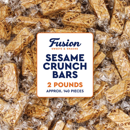 Sesame Seed Crunch Candy Bars with Honey – 2 Pound Bag Individually Wrapped | Roasted Sesame Snacks, Sweet Old Fashioned Greek Style Treats & Classic Nut Candy