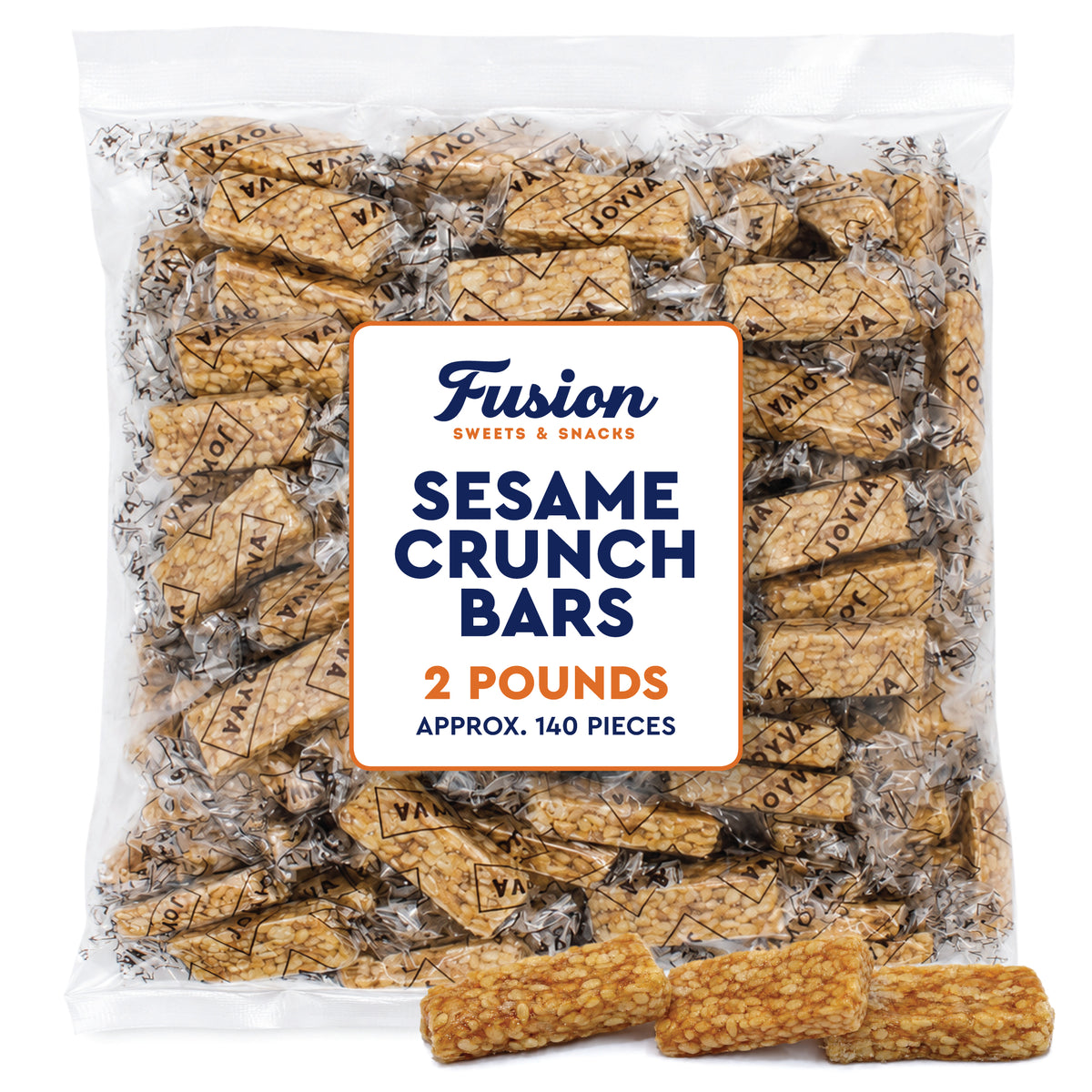 Sesame Seed Crunch Candy Bars with Honey – 2 Pound Bag Individually Wrapped | Roasted Sesame Snacks, Sweet Old Fashioned Greek Style Treats & Classic Nut Candy