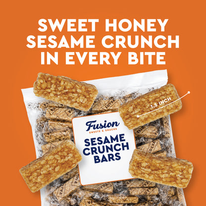 Sesame Seed Crunch Candy Bars with Honey – 2 Pound Bag Individually Wrapped | Roasted Sesame Snacks, Sweet Old Fashioned Greek Style Treats & Classic Nut Candy