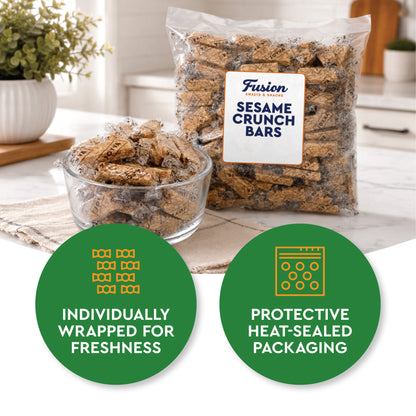 Sesame Seed Crunch Candy Bars with Honey – 2 Pound Bag Individually Wrapped | Roasted Sesame Snacks, Sweet Old Fashioned Greek Style Treats & Classic Nut Candy
