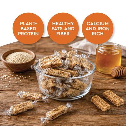 Sesame Seed Crunch Candy Bars with Honey – 2 Pound Bag Individually Wrapped | Roasted Sesame Snacks, Sweet Old Fashioned Greek Style Treats & Classic Nut Candy